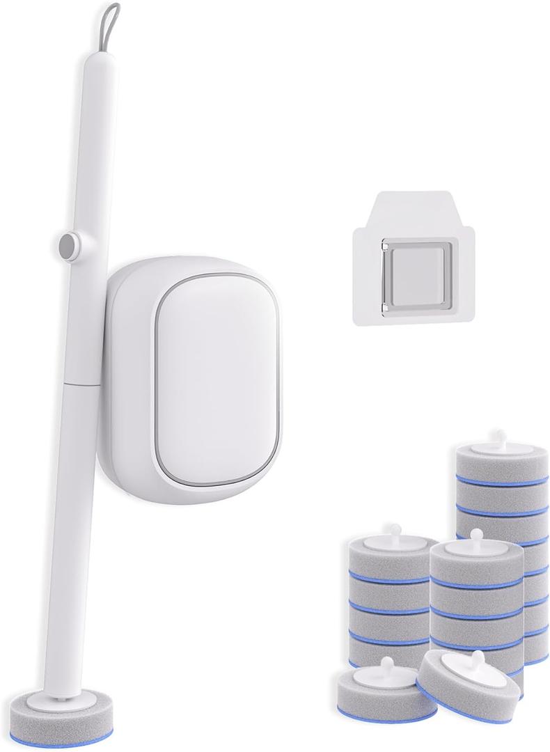 Disposable Toilet Cleaning System - Toilet Wand Kit with 18 High-Performance Refills, Wall Mounted Toilet Brush and Holder for Deep Cleaning Bathroom