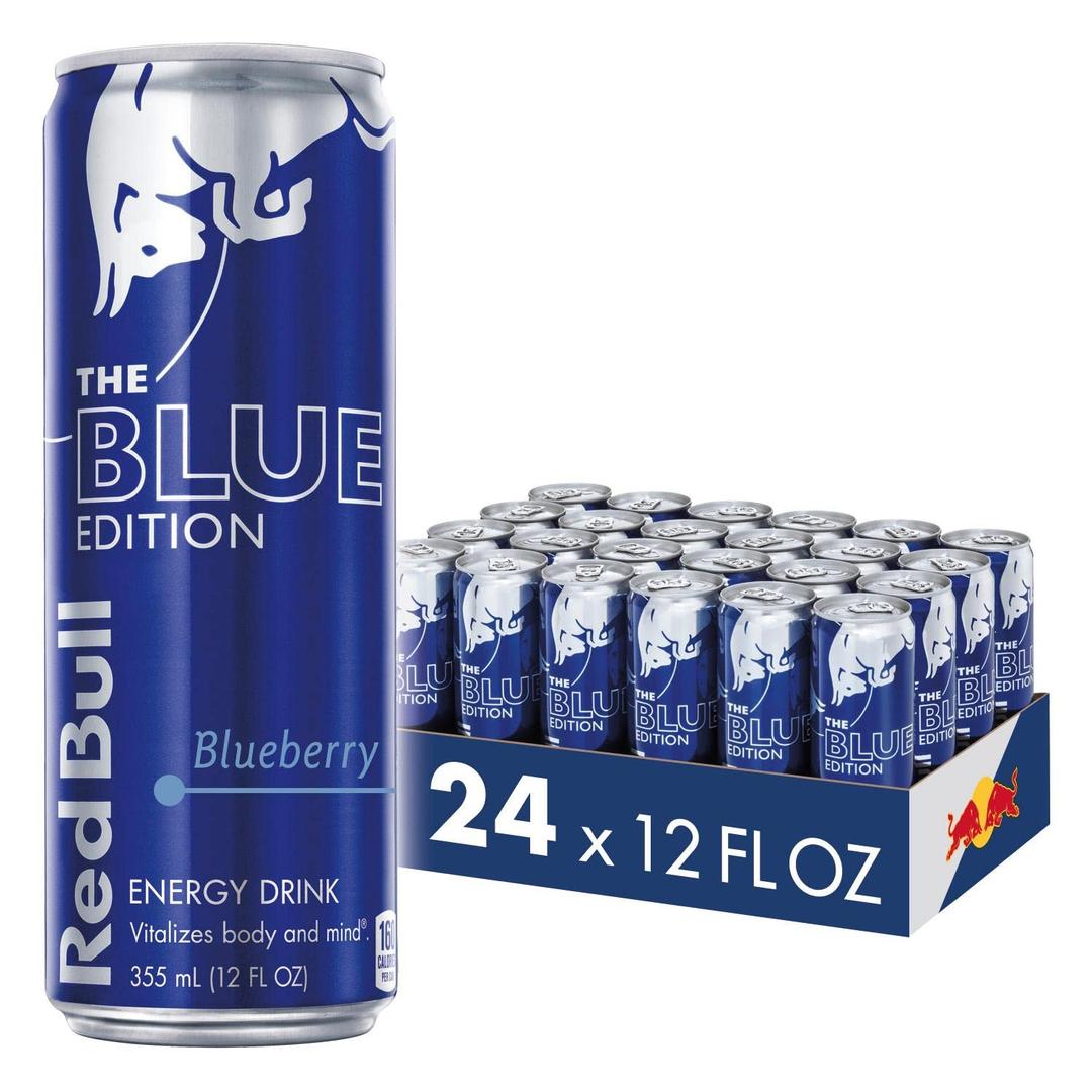 Red Bull Blue Edition Blueberry Energy Drink, 12 Fl Oz, 24 Cans, Best By 5/18/26