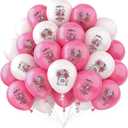 Mother's Day Balloons, 40 Pcs 12 Inch Pink White Latex Balloons with Romantic Bouquet Pattern, Perfect Mother's Day Themed Party Supplies, Ideal Decorations for Anniversary & Birthday Parties