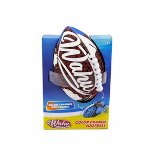 Wahu 100% Waterproof Mini Beach Football with Real Laces for in and Out of Water Play, 6.5" Outdoor Mini Football for Pool and Beach Games, Teal/Yellow