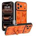 Gukalong Magnetic Phone Case for iPhone 17 Pro 6.3 Inch (Compatible with MagSafe) Orange Butterflies Phone Cover with Strap Stand Shockproof Protective Anti-Scratch Kickstand Case for Women