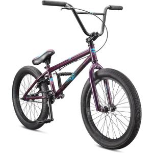 Mongoose Legion L20 Kids Freestyle BMX Bike, Intermediate Rider, Boys and Girls Bikes, 20-Inch Wheels with 4 Axle Pegs, Hi-Ten Steel Frame, Micro Drive 25x9T BMX Gearing, Purple Size: 20-Inch Wheels L20