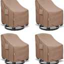 Patio Chair Covers for Outdoor Furniture Waterproof 4 Pack, Heavy Duty Waterproof Outdoor Swivel Chair Cover (30"W x34"D x36"H - Brown)