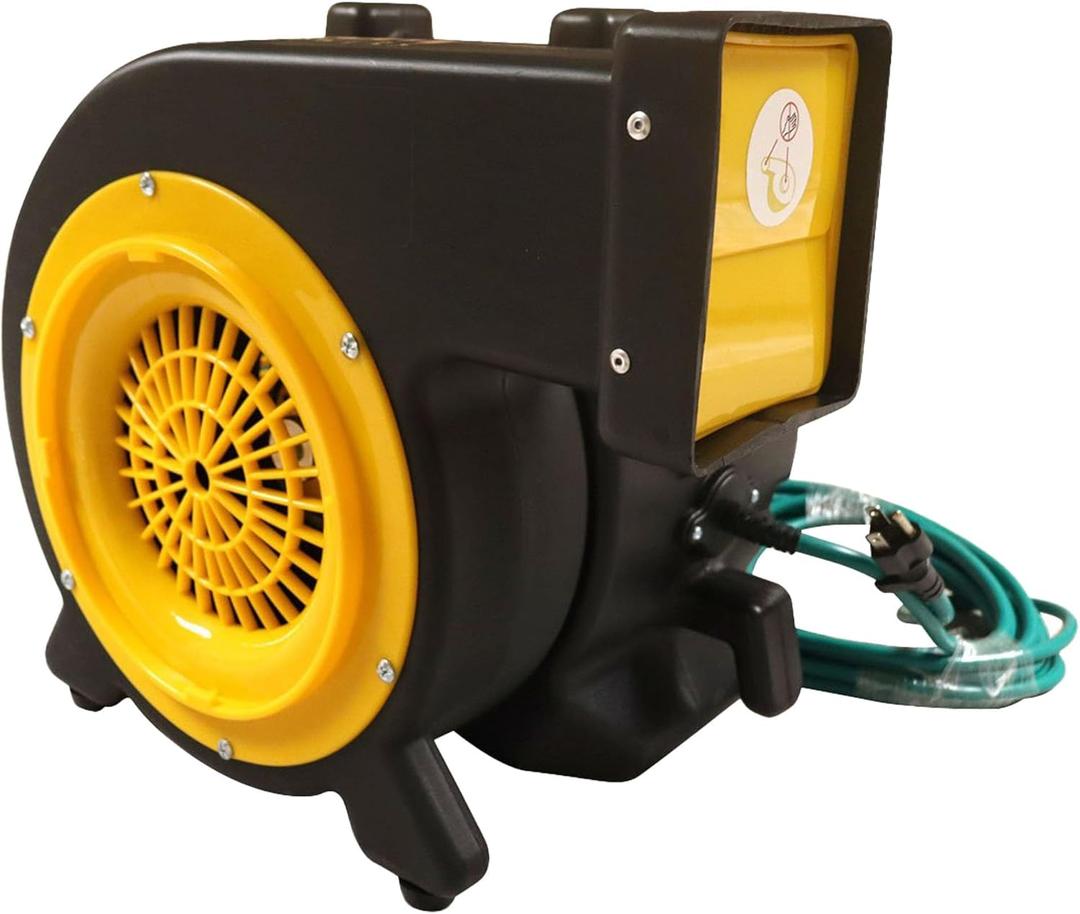 Zoom Blowers LTE 1HP Inflatable Bounce House Blower for Bouncy Jump Castle, Water Slides, and Obstacle Course, Electric, Energy Efficient, Low Amp Draw, Commercial-Grade