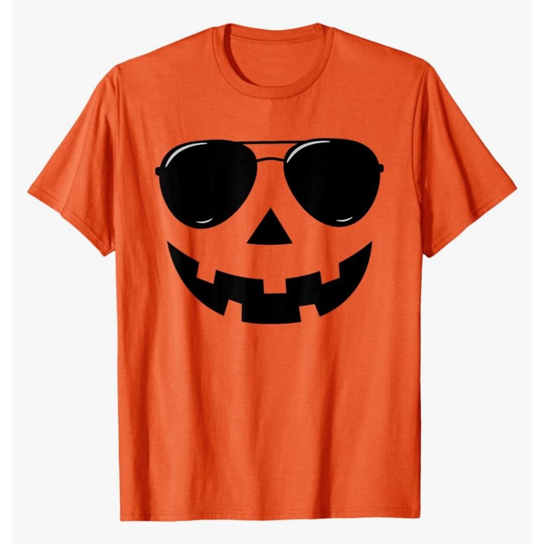 Funny Jack O Lantern Face Pumpkin Halloween Costume Men Boys T-Shirt M