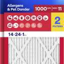 Filtrete 14x24x1 Air Filter, MERV 11, MPR 1000, Allergens & Pet Dander, 3-Month AC and Furnace Filters, Cleaner Air, Reliable Airflow, 2 HVAC Filters (Actual Size 13.68 x 23.68 x 0.81 in)
