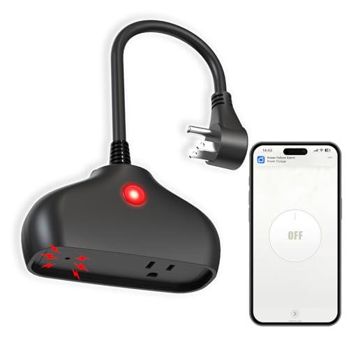 WiFi Power Failure Alarm, Smart App Alerts & 110dB Siren & Indoor / Outdoor Use for Freezer, Sump Pump, Aquarium, Greenhouse, Pond Pump