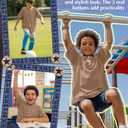 Mumucove Boys Short Sleeve Shirts, Khaki, 7-8 Years (Beige)