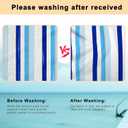 Lounge Chair Towel Cover, Chaise Lounge Covers (Pack of 2), Striped Lounge Chair Towels with Fitted Top Pocket for Pool, Beach,Vacation Travel, 85 x 30 in, Striped Blue White Black