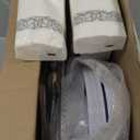 350 PCS Silver Plastic Dinnerware for 50 Guests,Silver and White Disposable Plates for Party Wedding with Napkins, 50 Dinner Plates, 50 Dessert Plates, 50 Silverware Set, 50 Cups