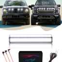 Front Grille LED Lights for F150 2018-2025 Accessories Exterior Grill Trim Warning Lamp (White Lights, 4)