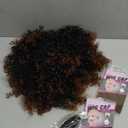 YEAME Curly Wigs for Black Women - Kinky Curly Afro Wig with Bangs, Brown Mixed Black, 15 Inch, Heat Resistant Synthetic Fiber