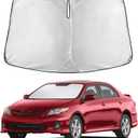 EcoNour Windshield Sunshade Compatible for Toyota Corolla 2009-2011 2012 2013 LE, XLE, S, XRS Sun Visor for Front Windshield & Window Sun Shade Cover, UV Heat Blocker & Protector, Car Accessories