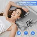 Satin Pillowcase for Zelimun Cervical Pillow, Ergonomic Case, Smooth & Soft Sleeping Pillowcase, Gray Pillow Cover with Zipper