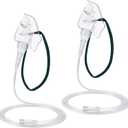 Geiserailie 2 PCS M (Pediatric) Oxygen Mask with 6.6 Ft Tubing and Adjustable Elastic Strap, Adult Oxygen Mask with Tubing, Transparent Masks for Face Adult