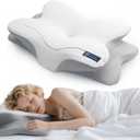 Artelse Cervical Neck Pillow for Side & Back Sleepers, Ergonomic Memory Foam Pillow for Sleep Apnea, Neck Pain Relief, Neck Support Pillow with Breathable Pillowcase