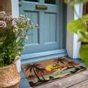 Beach Hello Sunshine Door Mat, Coastal Summer Doormat, Beach Welcome Front Door Mat Indoor Outdoor Entrance, Boho Beachy Artificial Coir Doormats Rugs for Patio Entry Home Decor, 30x17in