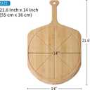 Fiery Chef 14 Bamboo Pizza Peel - Lightweight Smooth Wooden Pizza Paddle and Pizza Cutting Board with 8 Slice Grooves, Outdoor Pizza Oven Accessories, 21.6 Inch x 14 Inch