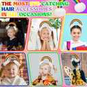 Crazy Hair Clip Kit Crazy Hair Day Accessories for Girls Funny Head Band for Kids and Adults Party Gift(Rainbow)