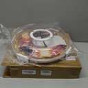 Round Charcuterie Board with Clear Lid, Travel Picnic Portable Cheese Board Charcuterie Boxes, Meat Fruit Serving Tray Platter, House Warming Gifts New Home, Gifts for Women, White, 5 Compartments