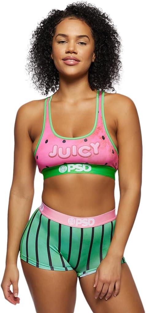 PSD Underwear Womens Sports Bra - Care Bears, Medium Support Sports Bras for Women, Womens Racerback Sports Bras (Small, Juicy)