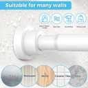 Tension Curtain Rod 30 To 63 Inch White Tension Rods Adjustable Spring Loaded Curtain Rods 7/8" Curtains Rods No Drilling Tension Rods For Windows Bedroom Closet Doorway Door