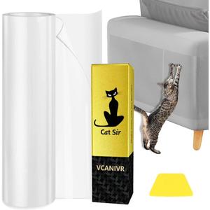 Cat Couch Protector 15.7" x 118" Thickened Anti Cat Scratch Furniture Protector 100% Transparent Free Cutting Couch Protector for Door Wall