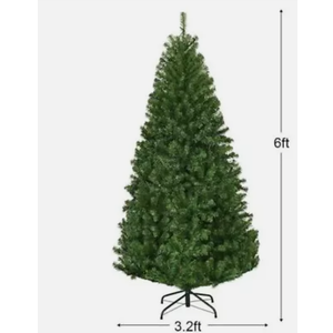 6 ft Artificial Green Christmas Outdoor Plant Decorated Tree