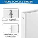 SUQJOY Durable 3 Ring Binders 1 Inch 36 Pack Bulk, Clear View Binders Bulk Three Ring Binders PVC Free, Fit for 8.5x11 inches for School or Office Supplie(White