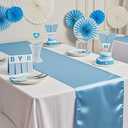 Satin Baby Blue Table Runner10 Pack, Light Blue Table Runners for Baby Shower Gender Reveal Party Birthday Banquets Decor, Wedding Table Runner for Graduation Engagement Decor
