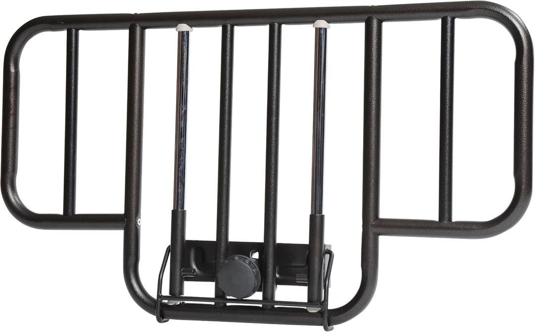 Drive Medical No Gap Deluxe Half Length Side Alloy Steel Bed Rails with Brown Vein Finish, For Adults - 2 Count