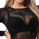 Buitifo Women Sexy Crop Top Fishnet Lingerie Skull Cosplay Tee Shirt Blouse Exotic Beach Cover Up