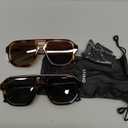 livho Trendy Polarized Square Aviator Sunglasses Women Men Square Eyewear Frame, Retro Sun Glasses for Women Men 2025 Shades
