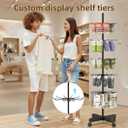 7 Tier Rotating Rack Shelves Retail Display Stand,Jewelry Keyring Socking Hats,Movable Shop Spinner for Toys Show,Adjustable height,retail display racks For Store Display,Black