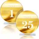 Acrylic Wedding Table Numbers 1-25 with Stands,4.8"Round Mirror Gold Table Number Signs and Holders for Wedding Reception, Party, Event, Centerpiece Decoration