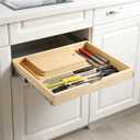Soft Close Wood Pull-Out Cabinet Drawer, 23", Fits 24"+ Opening | Measure First | Clear-Coated Wood | Full-Extension Slides | Kitchen, Pantry, Bath