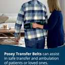 Posey 6537Q Transfer Belt, Black with Green Economy Model Extra-Wide Soft Nylon Washable Walking Belt & Gait Transfer Belt Medical Supplies for Nurses, Therapists & Home Care Caregivers (6537Q)
