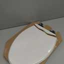 Mayfair Bennett Toilet Seat with Matte Black Hinges, Slow Close Wood Seat, Secure Metal Hinges, Easy Install, Made in USA, Elongated, White