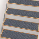 Non Slip Stair Treads for Wooden Steps,15 Pack 8" X 30" Stairs Carpet Treads Indoor with Reusable Peel and Stick Adhesive for Kids Elders and Pets