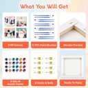 4 Pack Paint by Numbers Kits for Adults Kids Beginner, Christmas Easy Framed Adults Paint by Number Kits on Wooden Framed Canvas, DIY Acrylic Color Painting by Number for Home Decor Gift 8x8 Inch