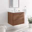 Modway Render 24" Wall-Mount Bathroom Vanity in Walnut White