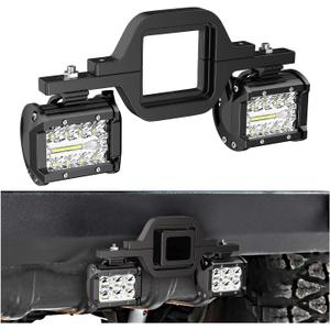 Nilight 2 Pcs 4 Inch 60W Led Pods with 2 Inch Tow Hitch Mounting Brackets Backup Reverse Lights Rear Light Bar for Pickup ATV SUV Truck Trailer Boat