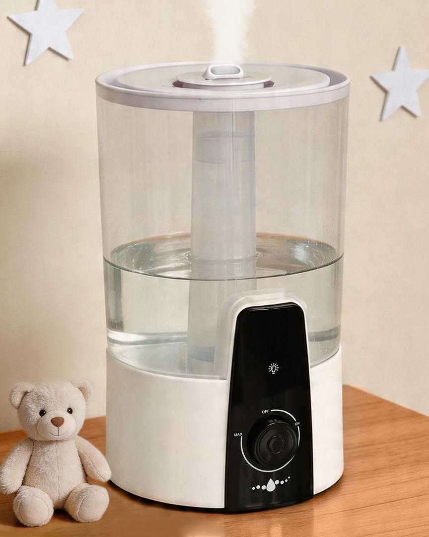 Humidifiers for Bedroom,1.06Gal(4L) humidifier for baby Dishwasher-Safe Tank Easy Clean,3-in-1 Humidifier & Aroma Diffuser & Night Light,Top Fill,360 Ultra-Fine Spray,Auto Shut-Off,Home,Nursery,White
