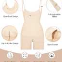 SHAPERX Open Bust Shapewear Tummy Control Bodysuits for Women Seamless Compression High Waisted Body Shaper (Beige, XXL/XXXL)