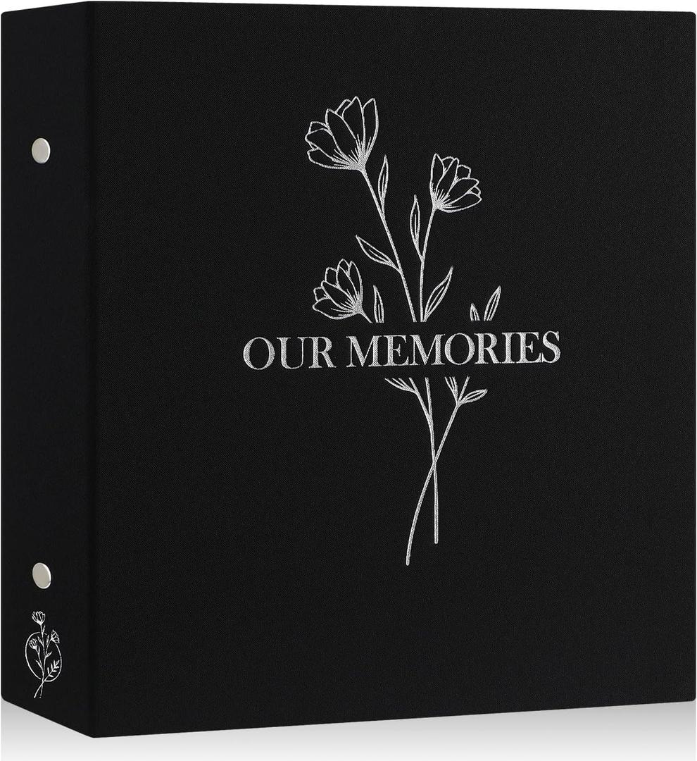 Lanpn Photo Album 4x6 1000 Pockets, Extra Large Big Capacity Linen OUR MEMORIES Hardcover Large Photo Book Photobook that Holds 1000 Vertical and horizontal Pictures Black