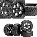 RC Station 12mm Hex RC Wheels and Tires for Hyper Go H16BM H14BM Tires and Wheels 1/14 1/16 with Foam Inserts for Traxxas Wltoys 144001 etc 1/18 RC Car Street Tires Wheels Preglued