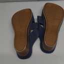TEMOFON Wedge Sandals for Women Summer: Dressy Low Heel Sandals Black/Navy/White, Comfortable Walking, Arch support, Casual Slip on Summer Shoes, Size 8