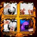35 Pcs Halloween Bubbling Cauldron DIY with 1 Witch Cauldron 30 Ball Ornaments 1 Lights String 1 Spells Book 1 Bag Cotton 1 Glue for Kitchen Indoor Outdoor Party Decoration
