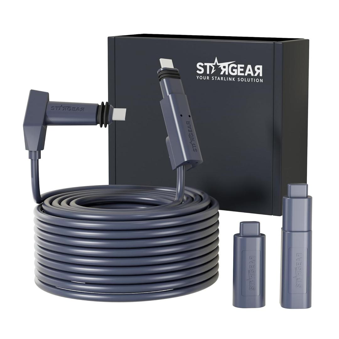 Starlink Cable Gen 2 32.8FT, Replacement Extension Cable Waterproof Accessories for Starlink Actuated Gen2, Starlinks Ethernet Cables Cord Power Supply Cables with End Caps