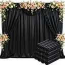 Tingjoo 80 FT x 10 FT Black Backdrop Curtains, Set of 16 Panels
